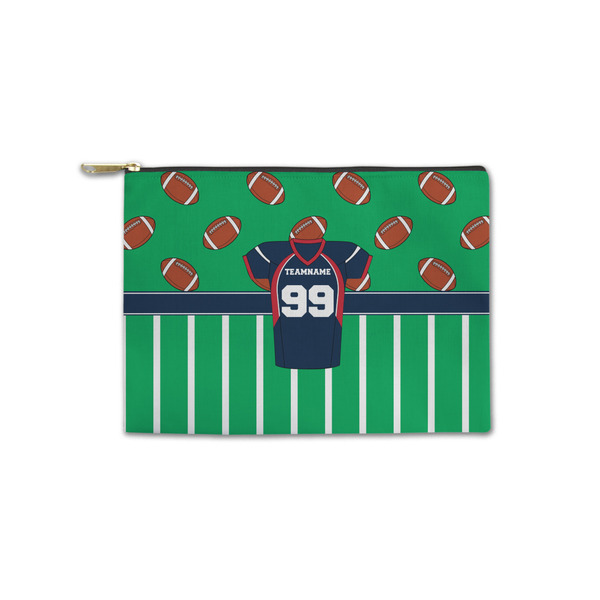 Custom Football Jersey Zipper Pouch - Small - 8.5"x6" (Personalized)