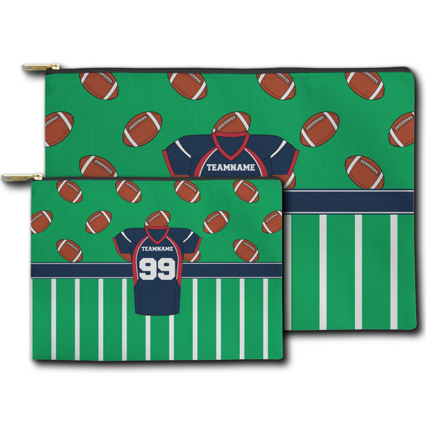 Football Jersey Zippered Pouches - Size Comparison