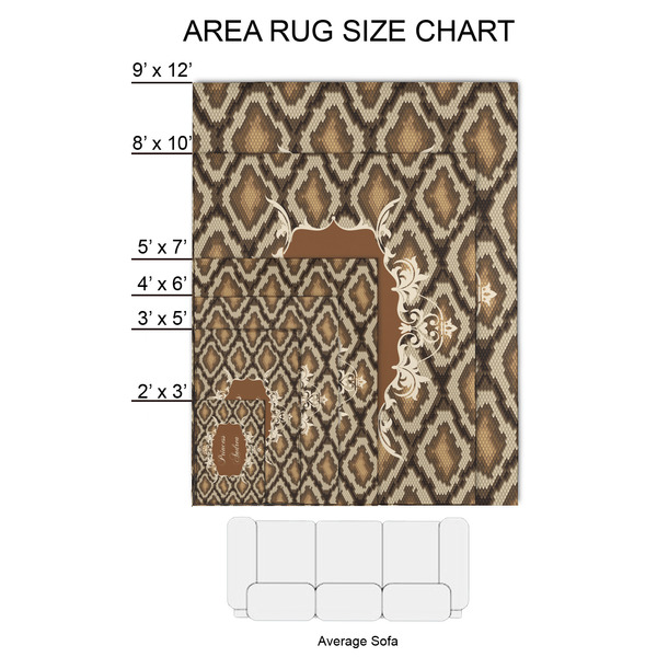 Snake Skin 2'x3' Indoor Area Rugs - Size Chart