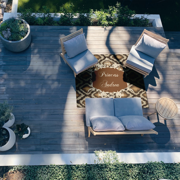 Snake Skin 5'x7' Patio Rug - In context