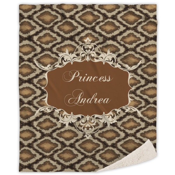 Custom Snake Skin Sherpa Throw Blanket (Personalized)