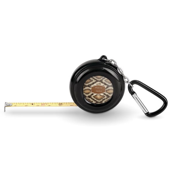 Custom Snake Skin Pocket Tape Measure - 6 Ft w/ Carabiner Clip (Personalized)