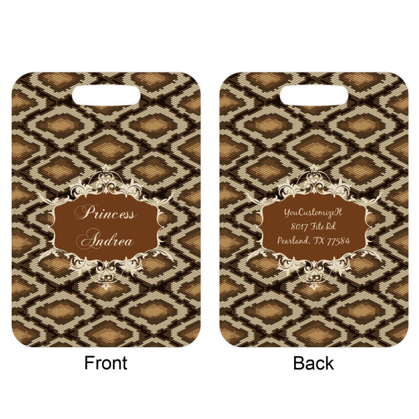 Snake Skin Aluminum Luggage Tag (Front + Back)
