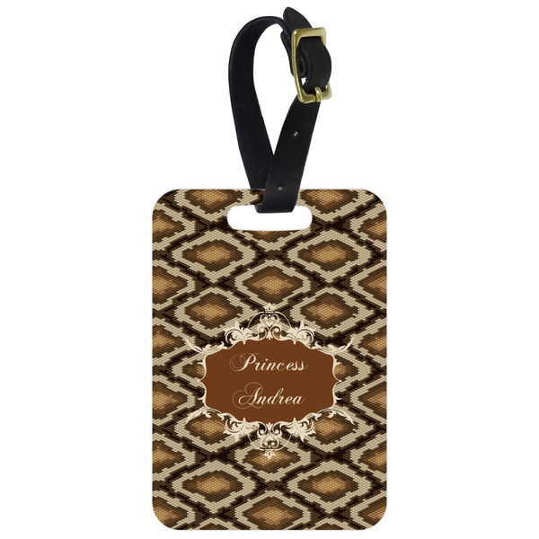 Custom Snake Skin Metal Luggage Tag w/ Name or Text