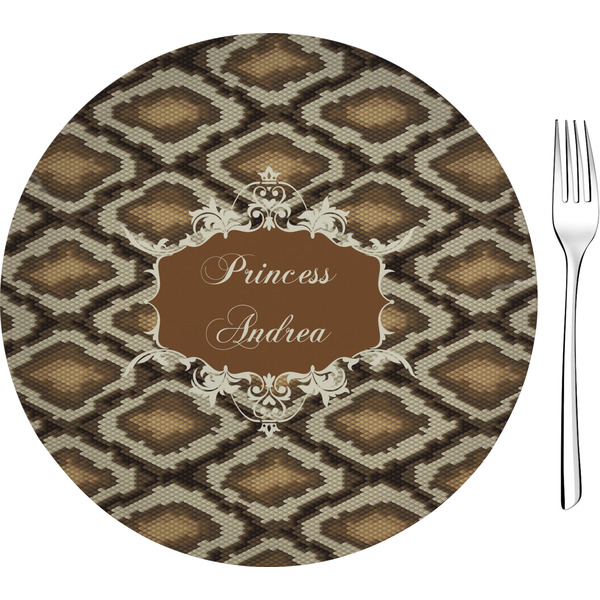 Custom Snake Skin Glass Appetizer / Dessert Plate 8" (Personalized)