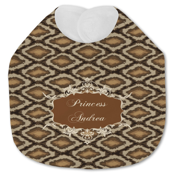 Custom Snake Skin Jersey Knit Baby Bib w/ Name or Text