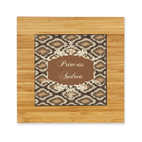 Custom Snake Skin Bamboo Trivet with Ceramic Tile Insert (Personalized)