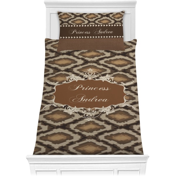 Custom Snake Skin Comforter Set - Twin (Personalized)