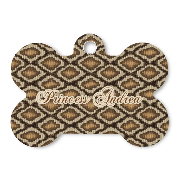 Custom Snake Skin Bone Shaped Dog ID Tag (Personalized)
