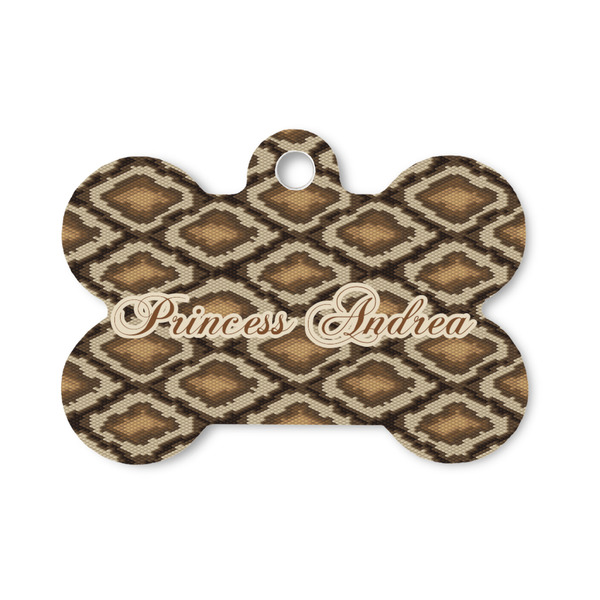 Custom Snake Skin Bone Shaped Dog ID Tag - Small (Personalized)