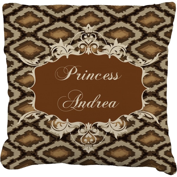 Custom Snake Skin Faux-Linen Throw Pillow 16" (Personalized)