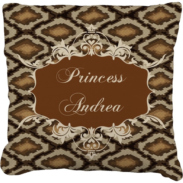 Custom Snake Skin Faux-Linen Throw Pillow 18" (Personalized)