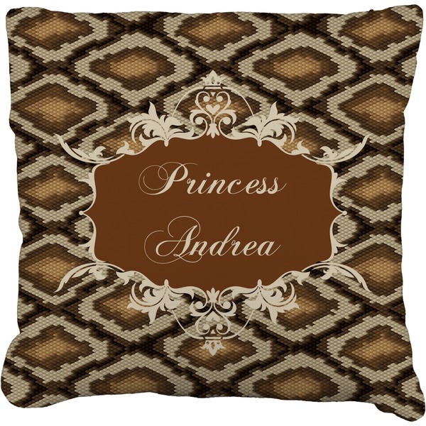 Custom Snake Skin Faux-Linen Throw Pillow 20" (Personalized)
