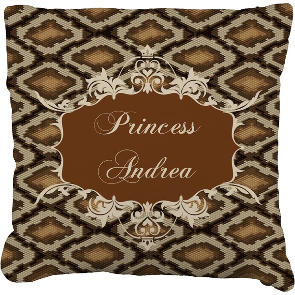 Custom Snake Skin Faux-Linen Throw Pillow 26" (Personalized)