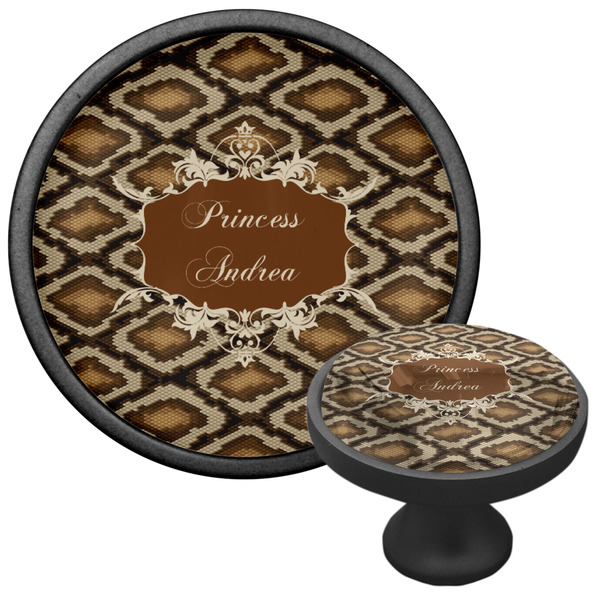 Snake Skin Cabinet Knob - Black - Multi Angle