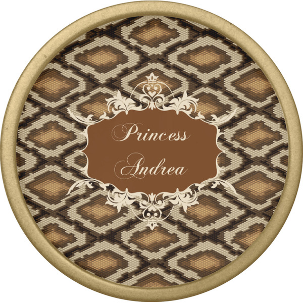 Snake Skin Cabinet Knob - Gold - Front