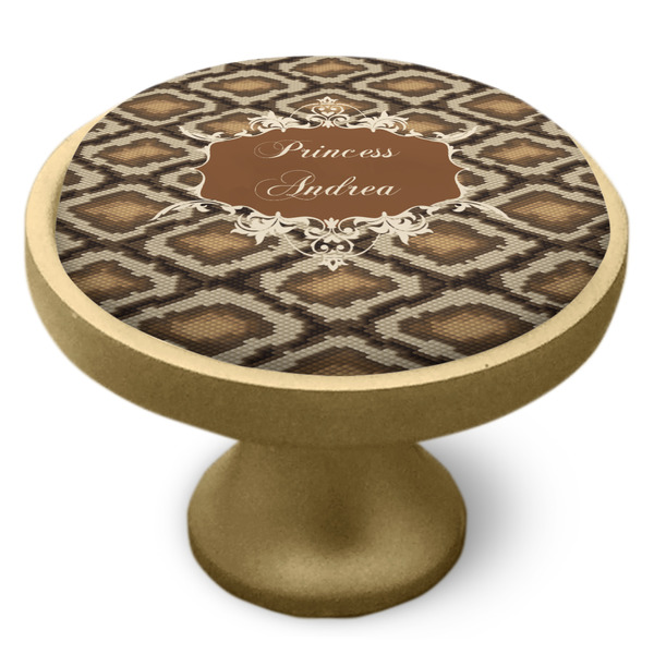 Snake Skin Cabinet Knob - Gold - Side