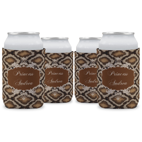 Custom Snake Skin Can Cooler (12 oz) - Set of 4 w/ Name or Text