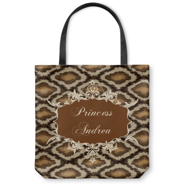 Custom Snake Skin Canvas Tote Bag - Large - 18"x18" (Personalized)