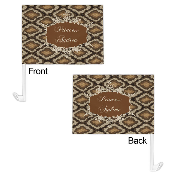 Snake Skin Car Flag - 11" x 8" - Front & Back View