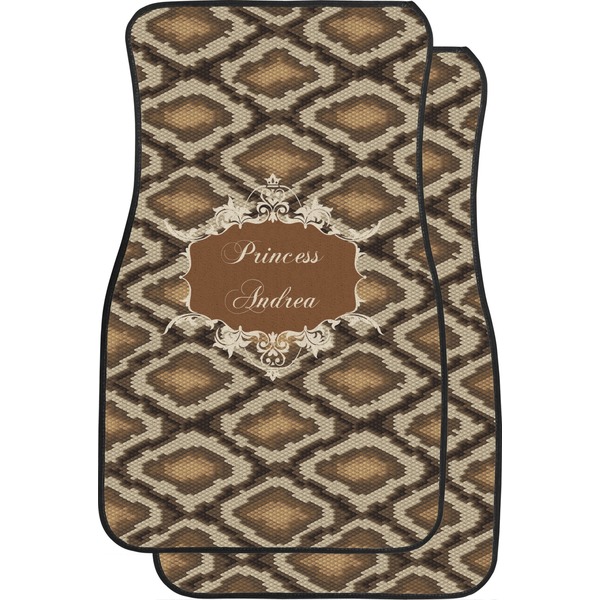 Custom Snake Skin Car Floor Mats (Front Seat) (Personalized)