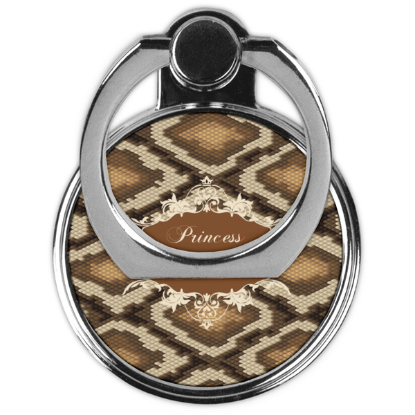 Snake Skin Cell Phone Ring Stand & Holder - Front (Collapsed)