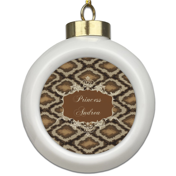 Custom Snake Skin Ceramic Ball Ornament (Personalized)