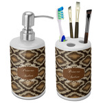 Snake Skin Ceramic Bathroom Accessories Set (Personalized)