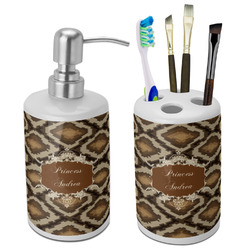 Snake Skin Ceramic Bathroom Accessories Set (Personalized)