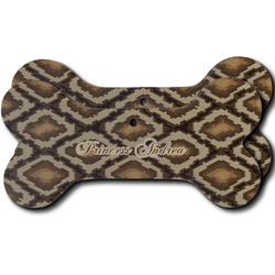 Snake Skin Ceramic Dog Ornament - Front & Back w/ Name or Text