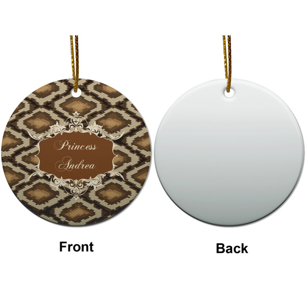 Snake Skin Ceramic Flat Ornament - Circle Front & Back (APPROVAL)