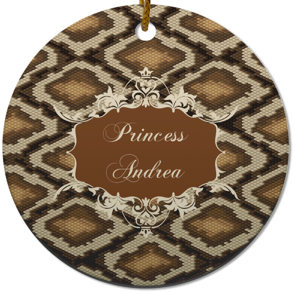 Snake Skin Ceramic Flat Ornament - Circle (Front)
