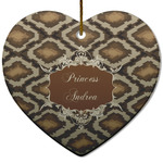 Snake Skin Heart Ceramic Ornament w/ Name or Text