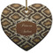 Snake Skin Ceramic Flat Ornament - Heart (Front)