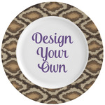 Snake Skin Ceramic Dinner Plates (Set of 4) (Personalized)
