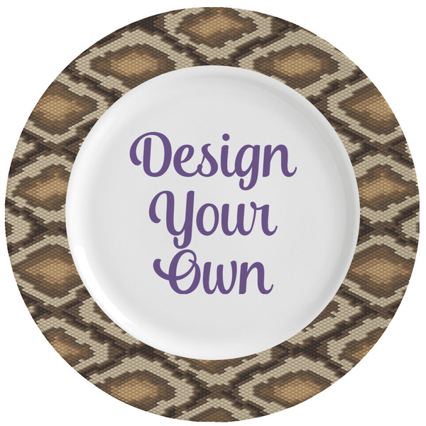 Custom Snake Skin Ceramic Dinner Plates (Set of 4) (Personalized)