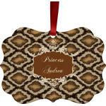 Snake Skin Metal Frame Ornament - Double Sided w/ Name or Text