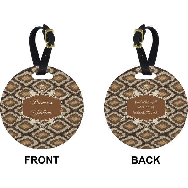 Snake Skin Circle Luggage Tag (Front + Back)