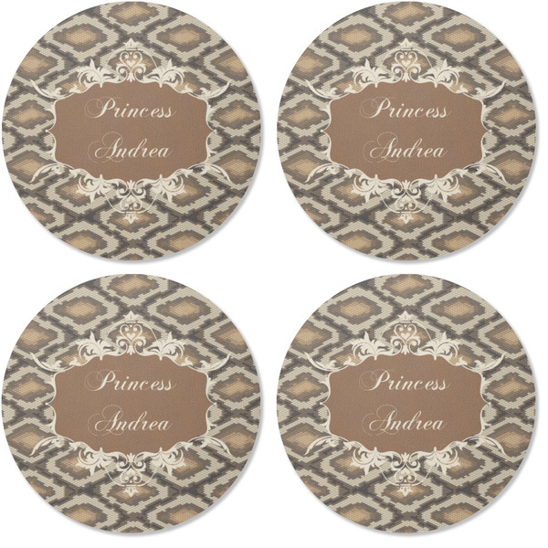 Snake Skin Coaster Round Rubber Back - Apvl