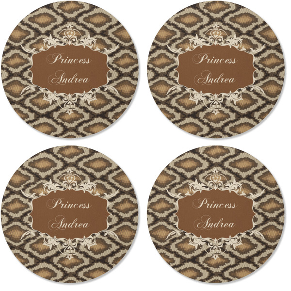 Snake Skin Coaster Round Rubber Back - Apvl