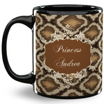 Snake Skin 11 Oz Coffee Mug - Black (Personalized)