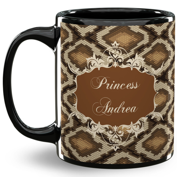 Custom Snake Skin 11 Oz Coffee Mug - Black (Personalized)