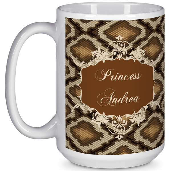 Custom Snake Skin 15 Oz Coffee Mug - White (Personalized)