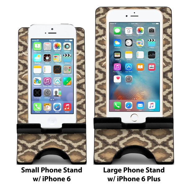 Snake Skin Compare Phone Stand Sizes - with iPhones