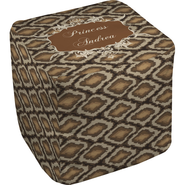Custom Snake Skin Cube Pouf Ottoman (Personalized)