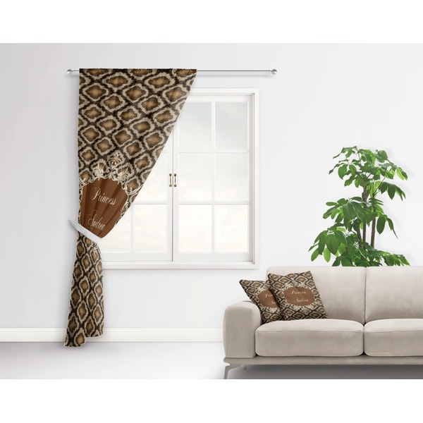 Snake Skin Curtain With Window and Rod - in Room Matching Pillow