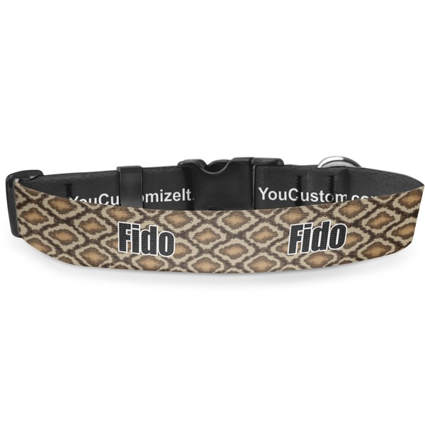 Custom Snake Skin Deluxe Dog Collar - Medium (11.5" to 17.5") (Personalized)