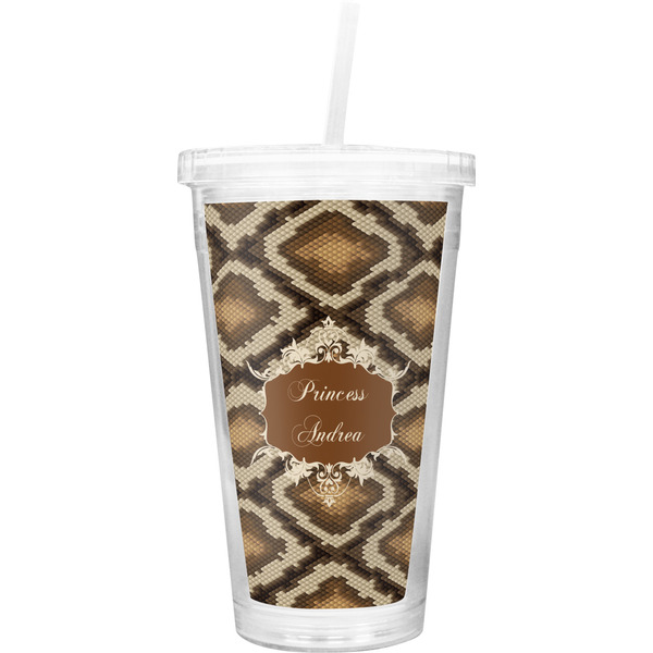 Custom Snake Skin Double Wall Tumbler with Straw (Personalized)