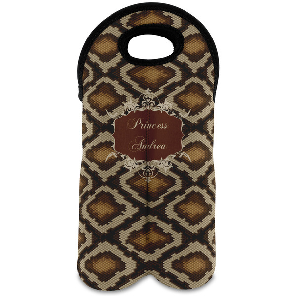 Custom Snake Skin Wine Tote Bag (2 Bottles) (Personalized)