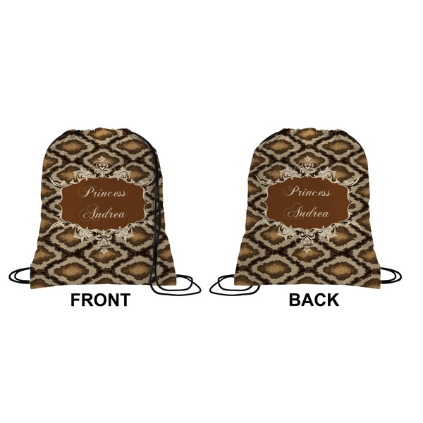 Snake Skin Drawstring Backpack Front & Back Medium
